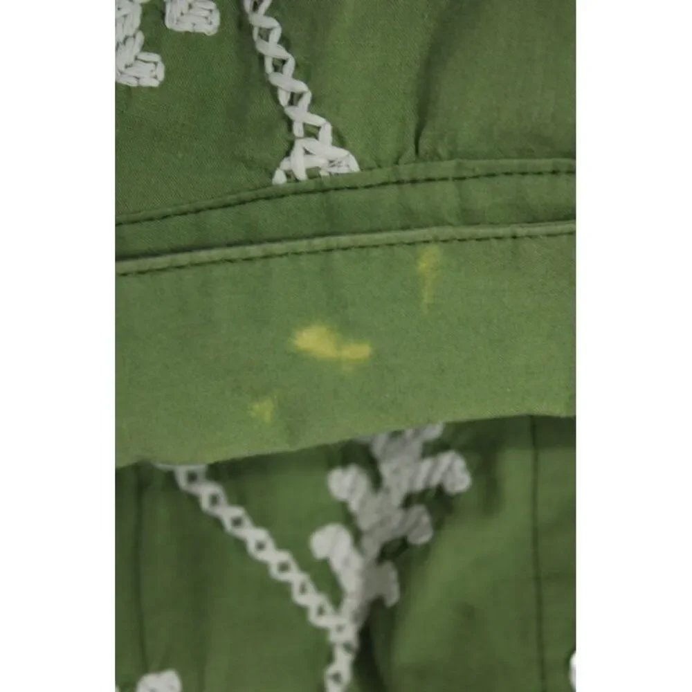 Julia Amory Womens Shirt Dress Green Cotton Long Sleeve Button Boho Size XL